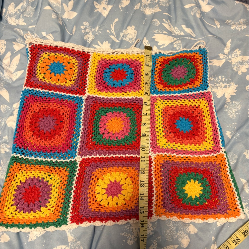 Multicolor Crochet Patchwork Mini Skirt - Picture 5 of 5